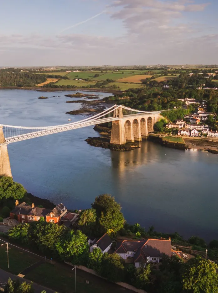 Menai Bridge from above.