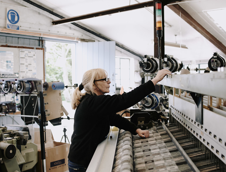 woman operating machinery, Melin Tregwynt
