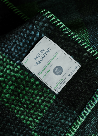 Melin Tregwynt blanket with label