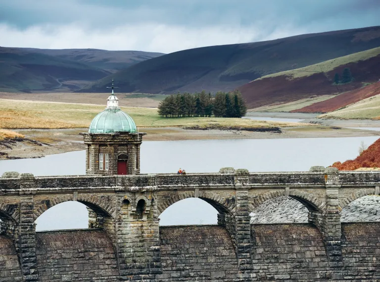 A dam in the Elan Valley, Powys.