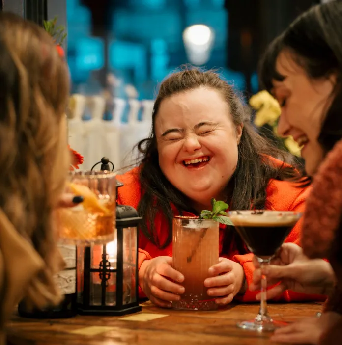 People enjoying cocktails.
