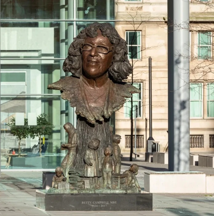 A close-up photo of the Statue of Betty Campbell