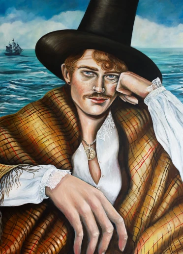 An illustration of a person wearing a Welsh hat