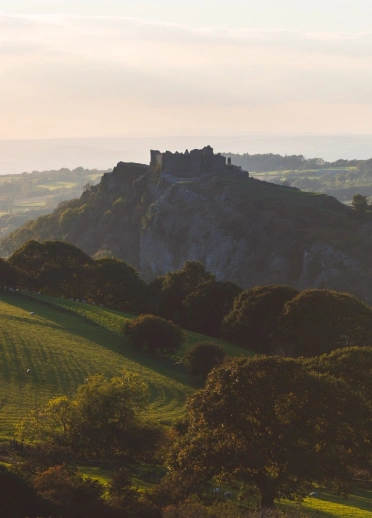 View of Carreg Cennen Castle, Carmarthenshire.