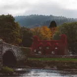 Tu-Hwnt-I'r Bont Tearooms, Llanrwst during autumn