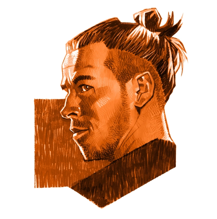 Illustrated sketch image of a man's face