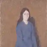 A painting of a girl in a blue dress by Gwen John.