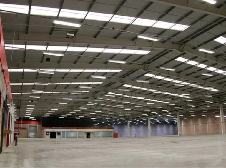 The interior of the building.