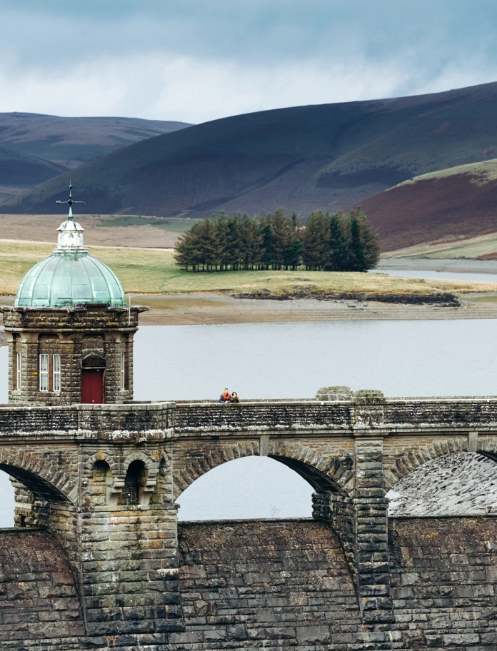 A dam in the Elan Valley, Powys.