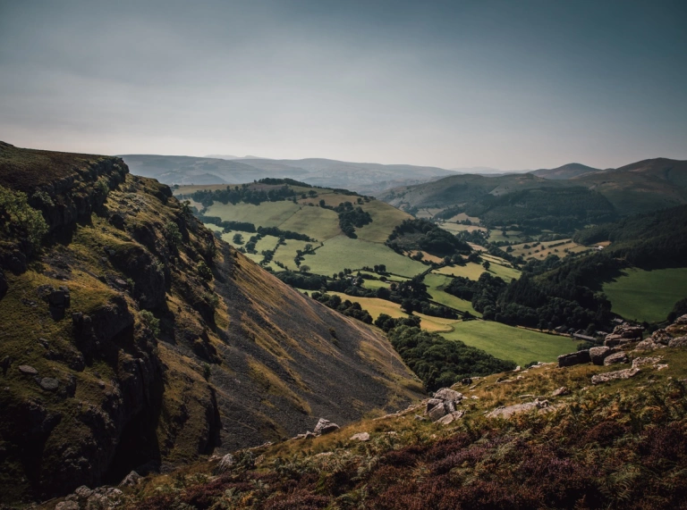 A green mountain scene