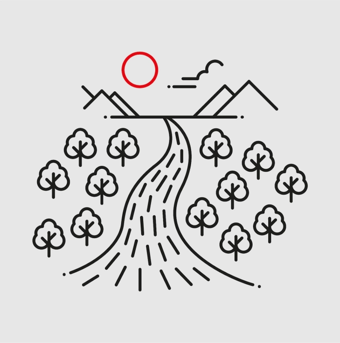 Illustration of a river