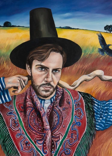 An illustration of a person wearing a Welsh hat