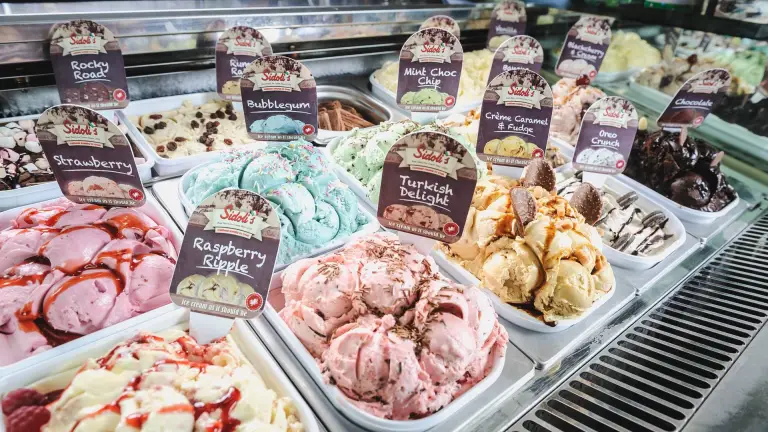 Ice cream in a freezer