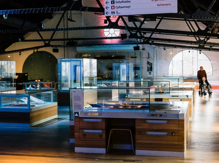 A view of the display cabinets in the museum.