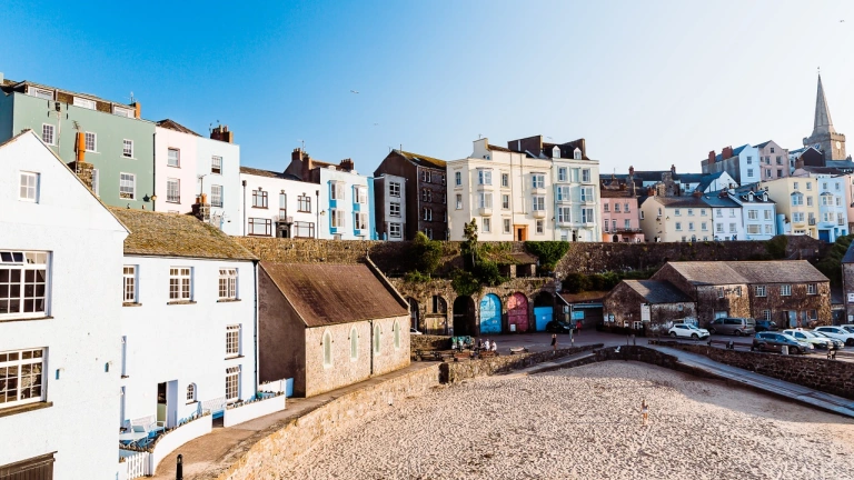 View across to Harbour Beach, Tenby, Pembrokeshire.