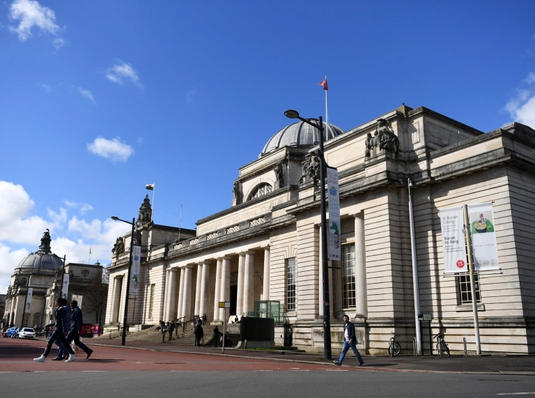 A view of the exterior of the museum.