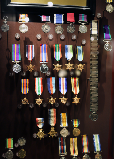 Medals in case.
