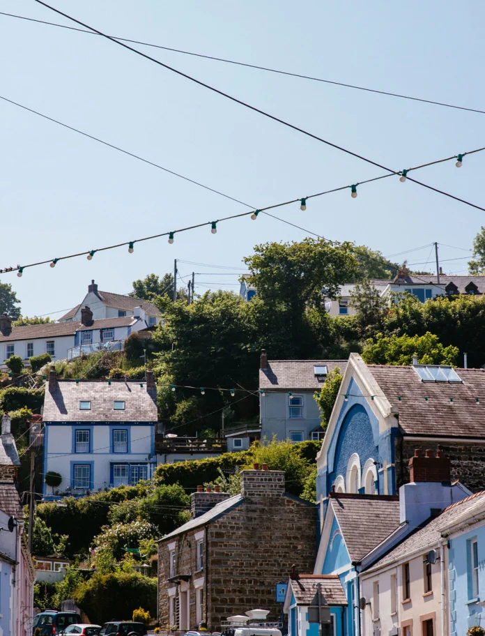 Fishing village taken from the top of a hill
