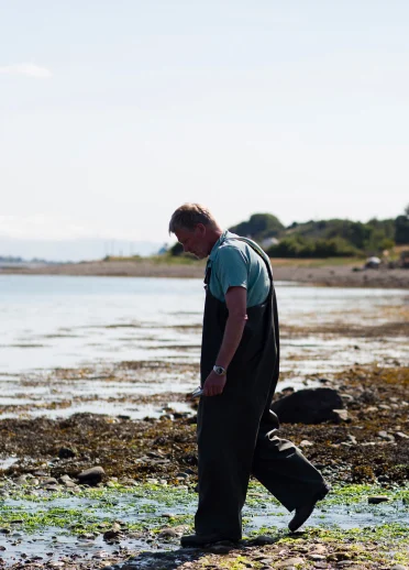 David Lea-Wilson collecting salt