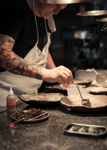 chef plating up food