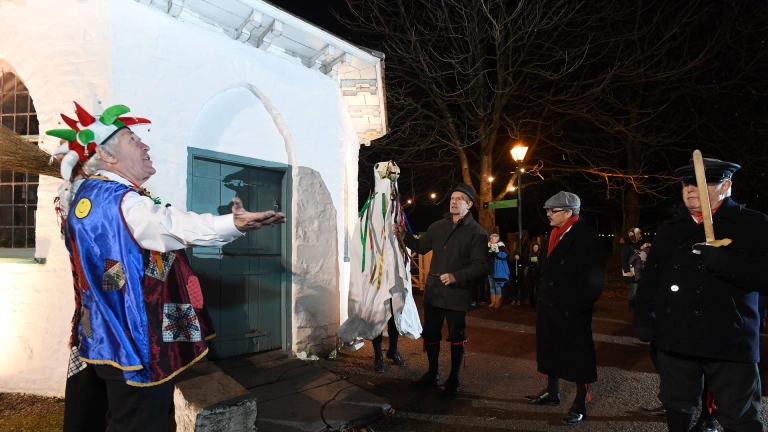 Mari Lwyd and dancers.