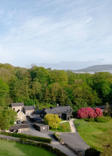 A view of the restaurant from above.